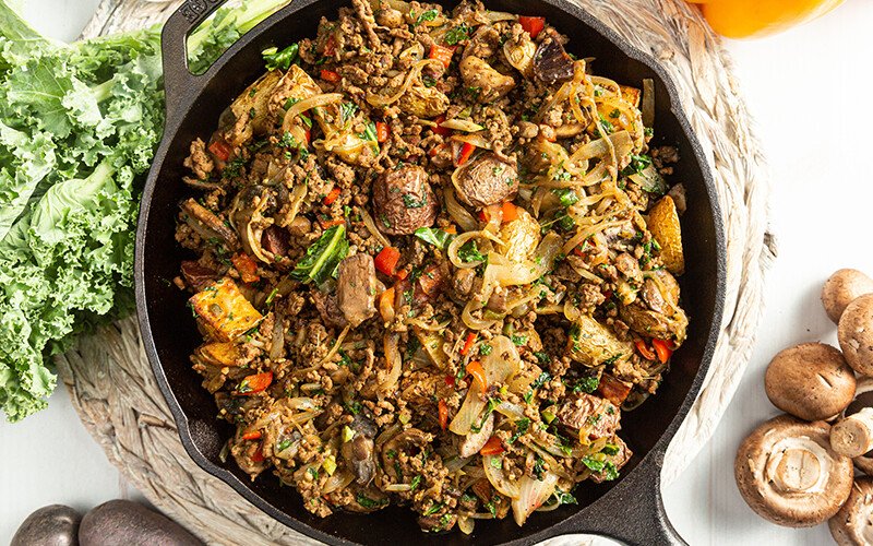 Air Fryer Ground Beef & Potato Hash