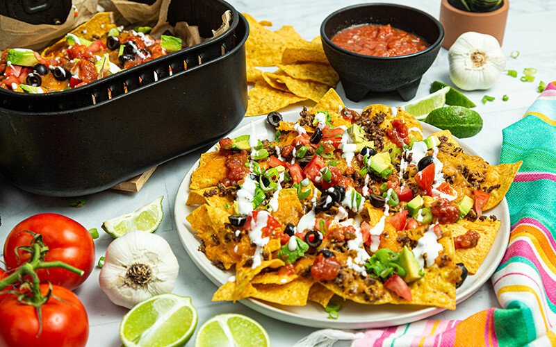 Air Fryer Ground Beef Nachos