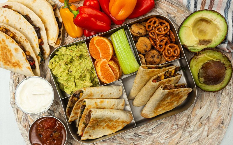 Cheese & Bean Quesadilla Bento Box