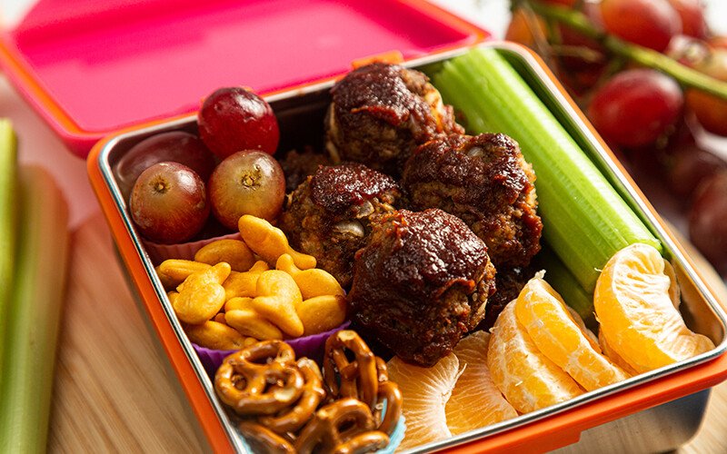 Bento Box Ground Beef BBQ Meatballs