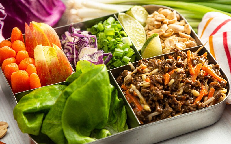 Bento Box Ground Beef Korean Lettuce Wraps