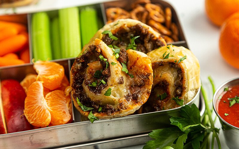 Bento Box Ground Beef Pizza Pinwheels