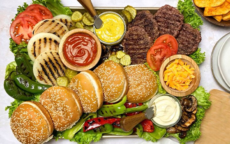 Grilled Cheeseburger Charcuterie Board