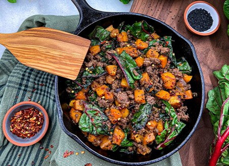 Ground Beef & Butternut Squash Skillet