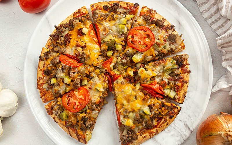 Ground Beef Cheeseburger Pizza