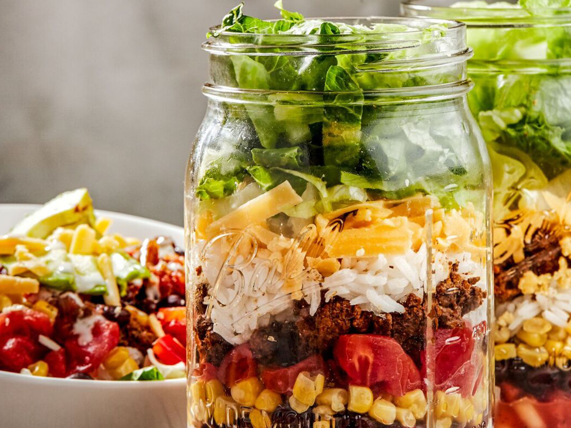 Mason Jar Taco Salads