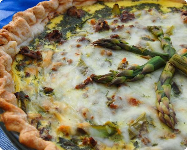 Quiche with Asparagus and Beef